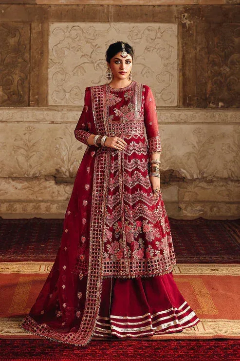Saad Shaikh Silsila Formals 25 Maroon Raw Silk – view 1 – Poshaq