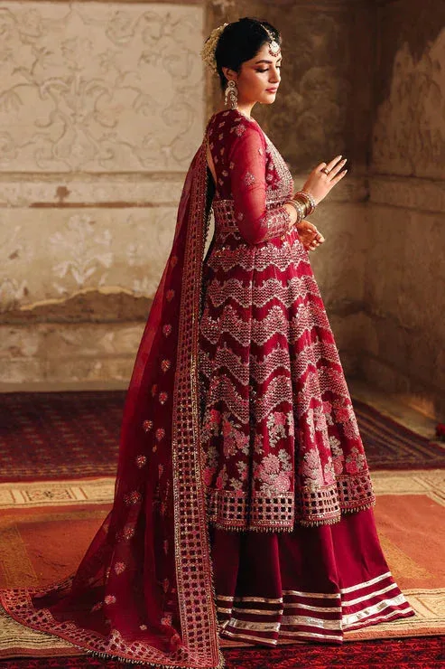 Saad Shaikh Silsila Formals 25 Maroon Raw Silk – view 2 – Poshaq