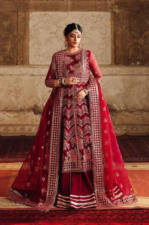 Saad Shaikh Silsila Formals 25 Maroon Raw Silk – view 5 – Poshaq