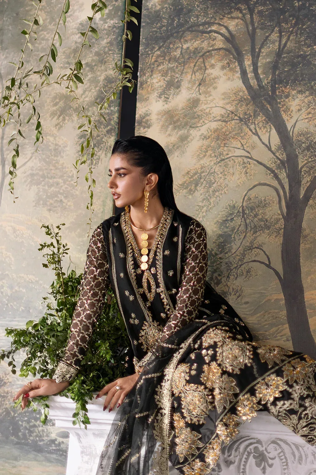 Saad Shaikh Flurie Vol 3 Black Raw Silk – view 6 – Poshaq