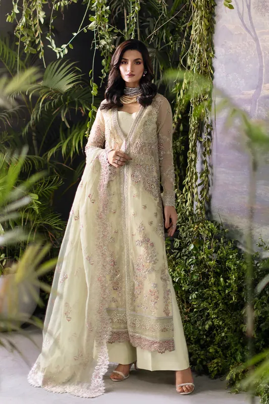 Saad Shaikh Flurie Vol 3 Cream Raw Silk – view 1 – Poshaq