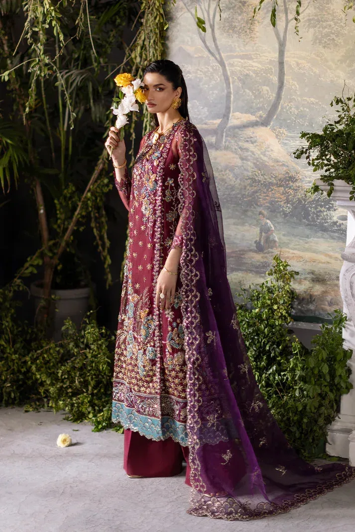 Saad Shaikh Flurie Formals Maroon Raw Silk – view 5 – Poshaq