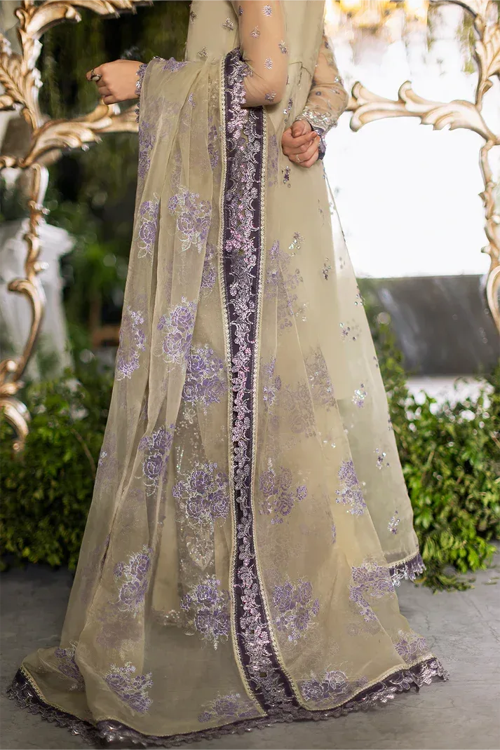 Saad Shaikh Flurie Formals Green White Raw Silk – view 6 – Poshaq