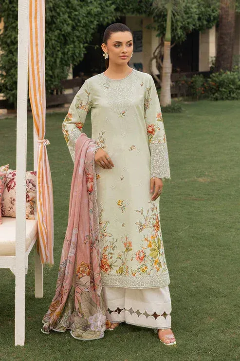 Saad Shaikh Lawn 25 Green White Organza – view 1 – Poshaq
