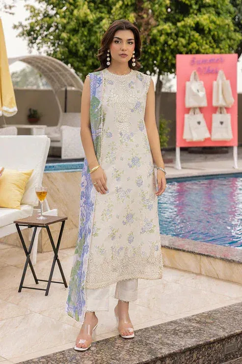 Saad Shaikh Lawn 25 Off White Organza – view 1 – Poshaq