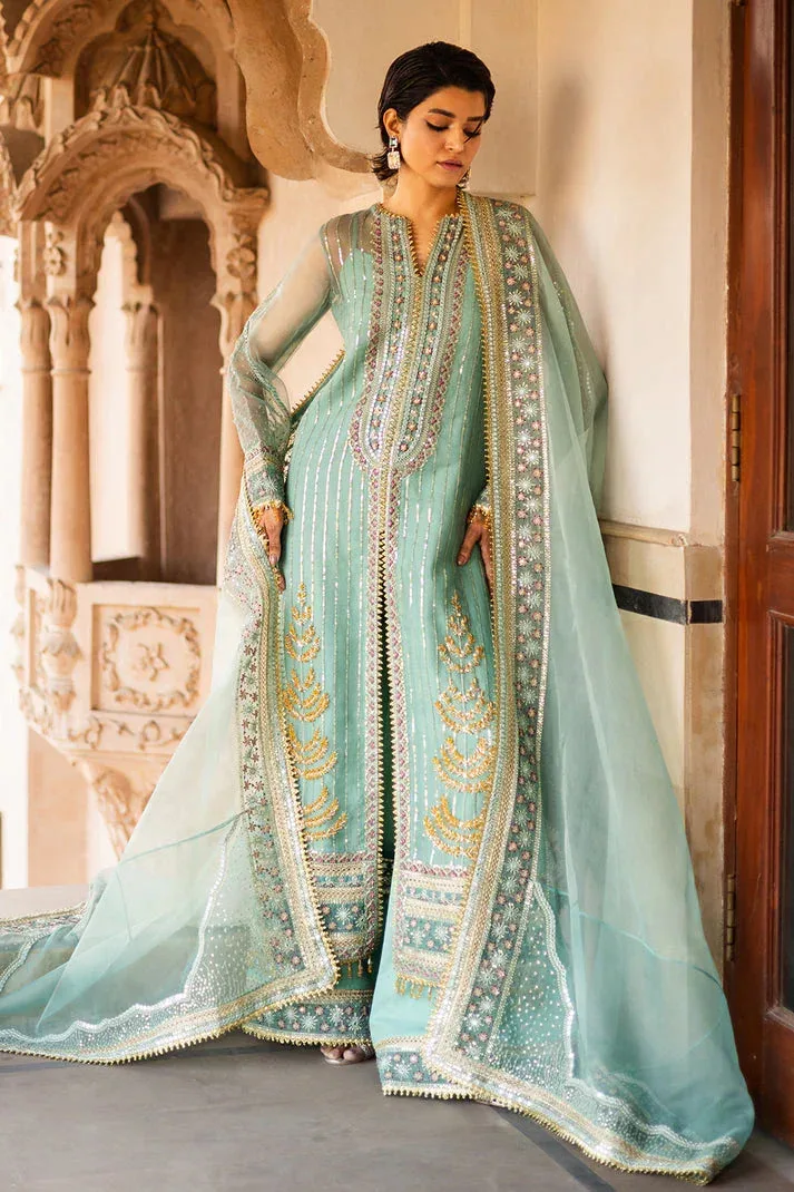 Saad Shaikh Jahan Festive Collection Sky Blue Raw Silk – view 3 – Poshaq