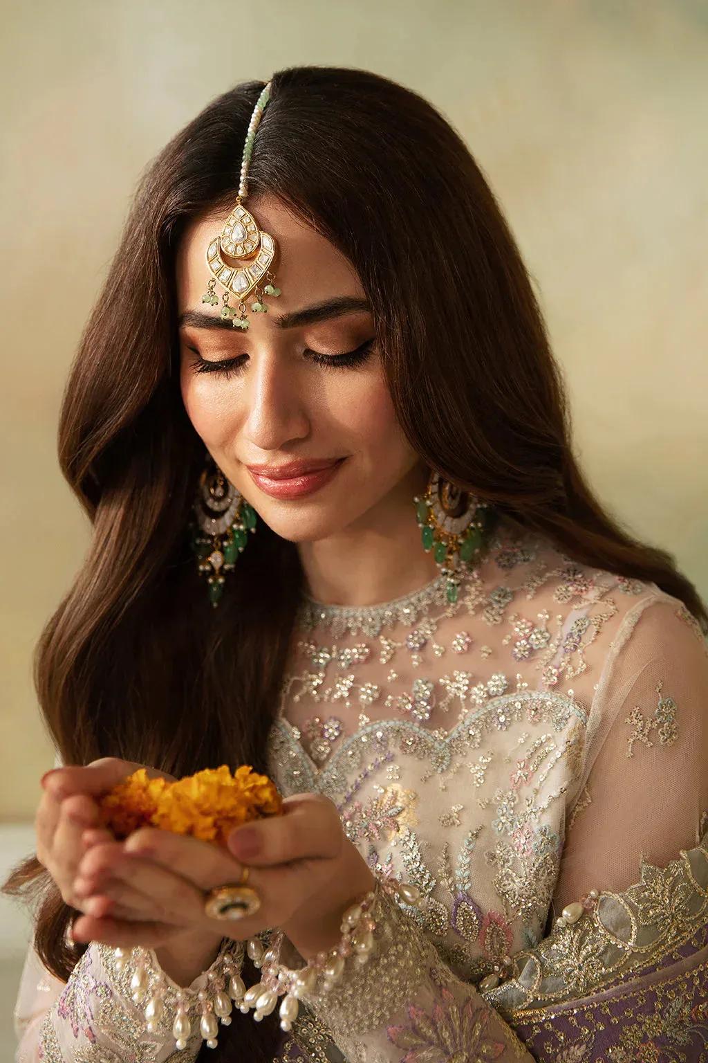 Saad Shaikh Elana Wedding Formals Ivory Raw Silk – view 8 – Poshaq