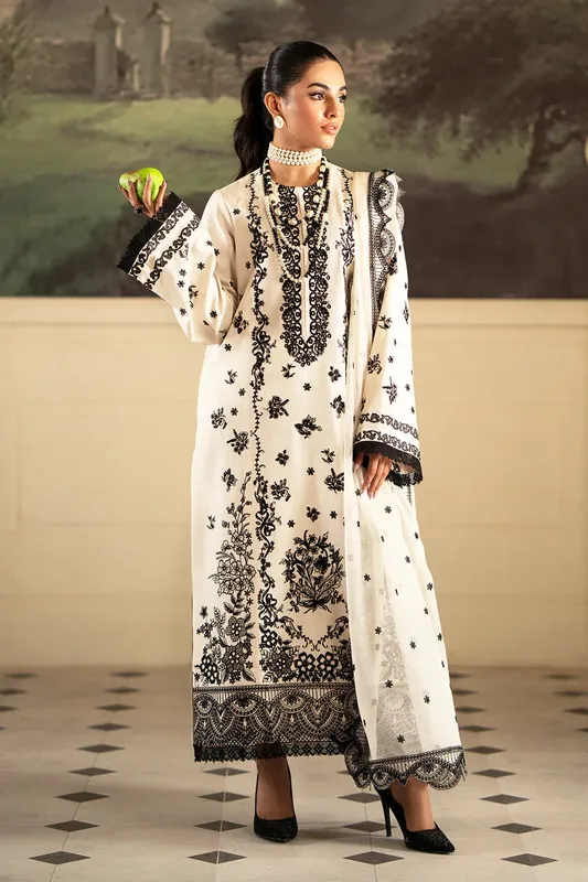 Saad Shaikh Lumiere Winter Off White Organza – view 1 – Poshaq