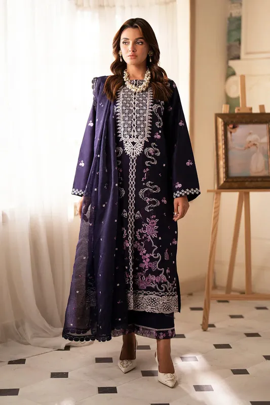 Saad Shaikh Lumiere Winter Purple Organza – view 1 – Poshaq