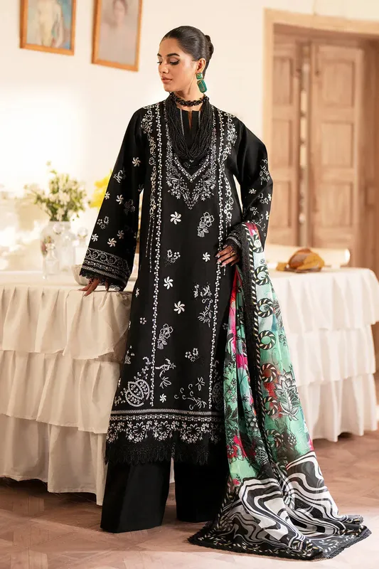 Saad Shaikh Lumiere Winter Black Organza – view 1 – Poshaq