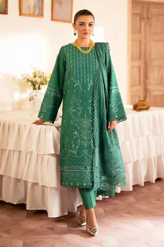 Saad Shaikh Lumiere Winter Green Organza – view 1 – Poshaq