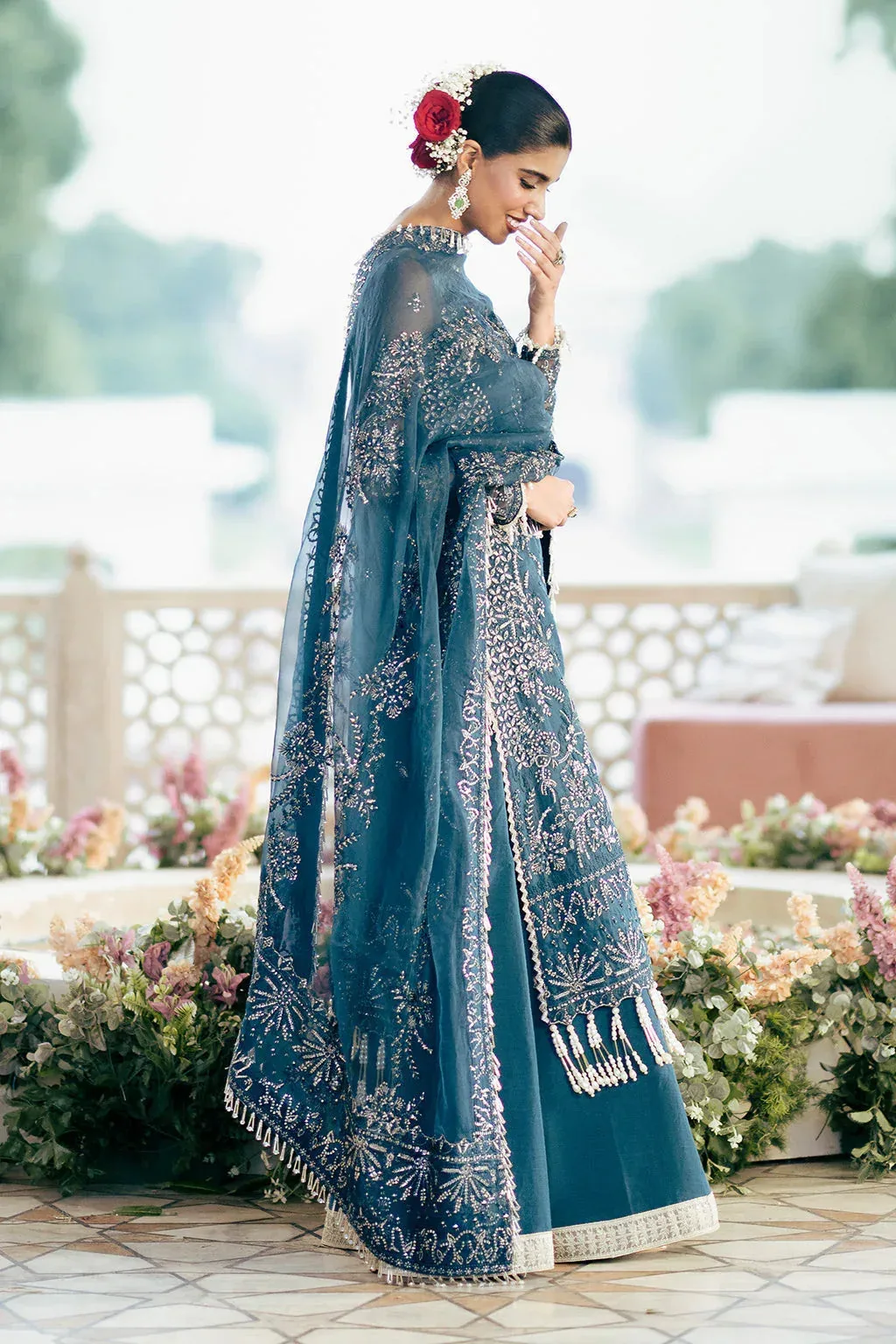 Saad Shaikh Silsila Festive Collection Navy Blue Raw Silk – view 5 – Poshaq