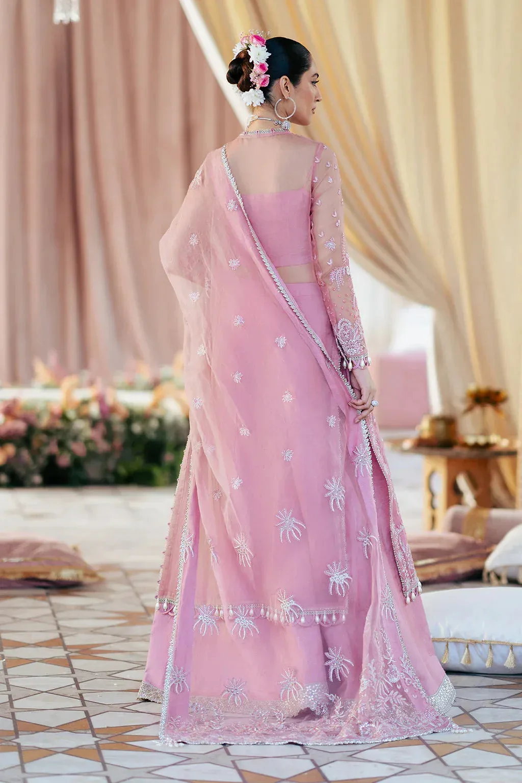 Saad Shaikh Silsila Festive Collection Pink Raw Silk – view 2 – Poshaq