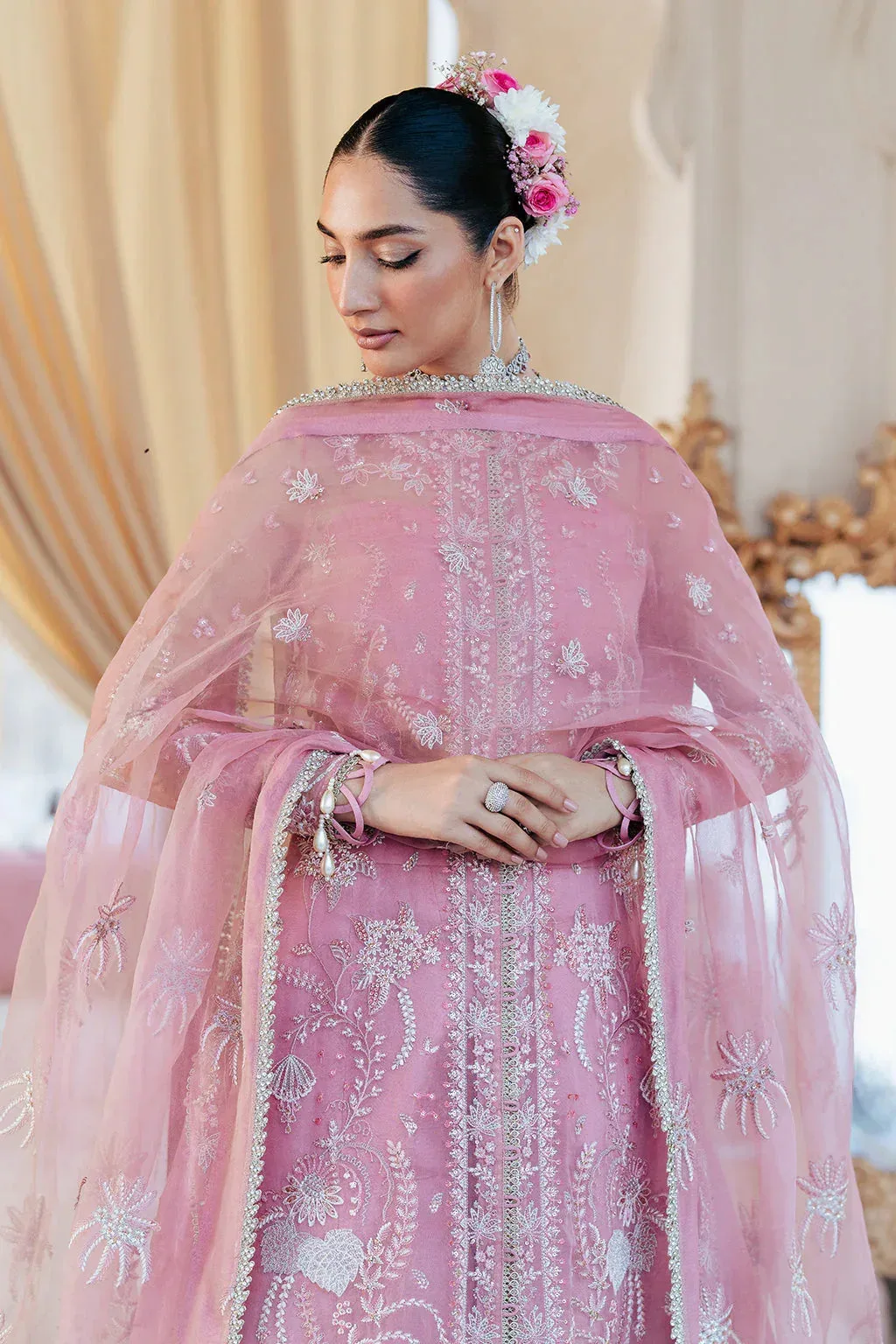 Saad Shaikh Silsila Festive Collection Pink Raw Silk – view 3 – Poshaq