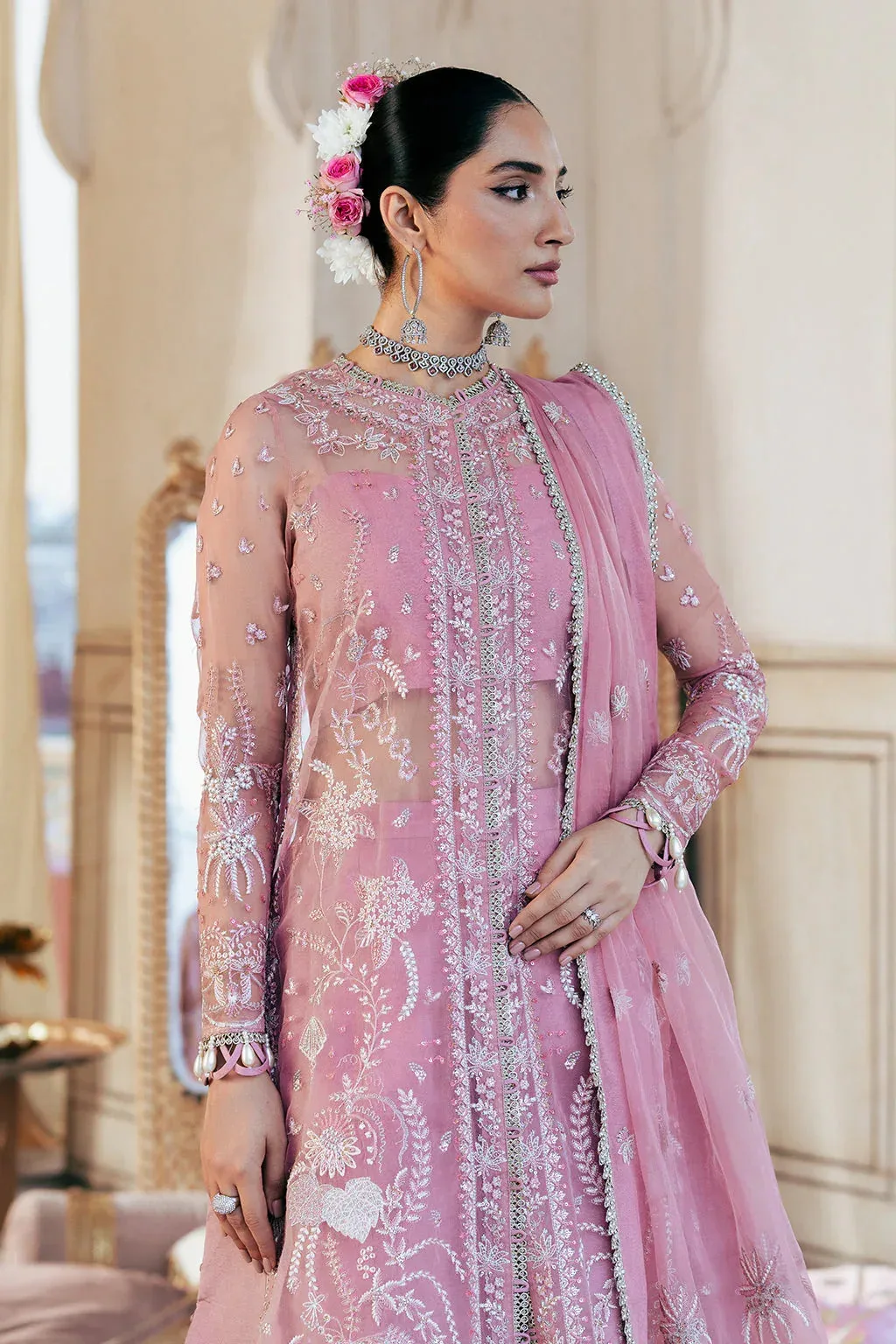 Saad Shaikh Silsila Festive Collection Pink Raw Silk – view 5 – Poshaq