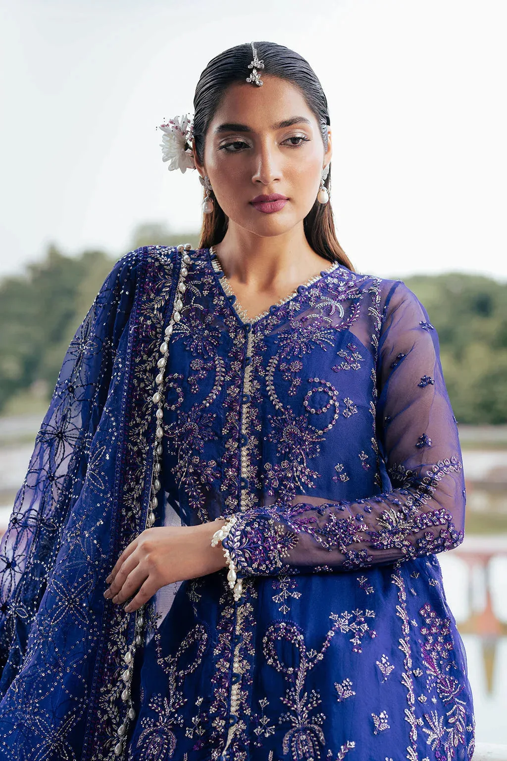 Saad Shaikh Silsila Festive Collection Blue Raw Silk – view 3 – Poshaq