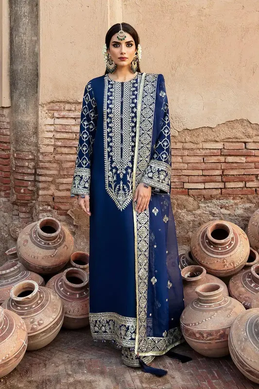 Saad Shaikh Singhar Festive 23 Blue Raw Silk – view 1 – Poshaq