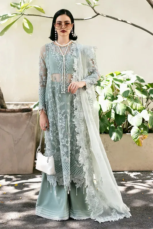 Saad Shaikh Fleurie Vol 2 Grey Raw Silk – view 1 – Poshaq