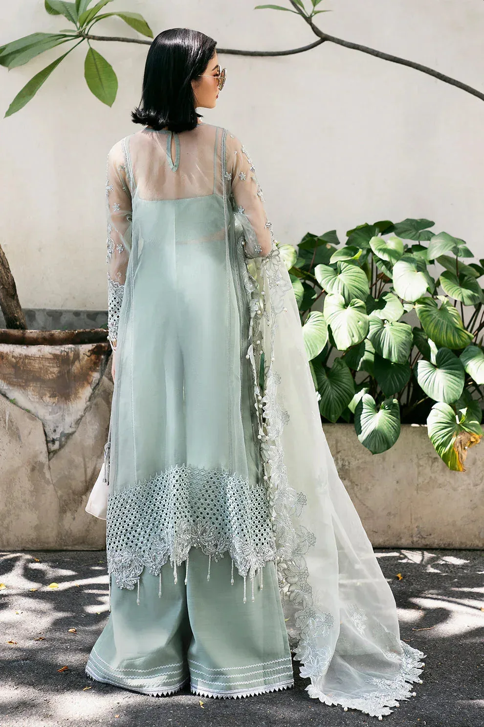 Saad Shaikh Fleurie Vol 2 Grey Raw Silk – view 2 – Poshaq