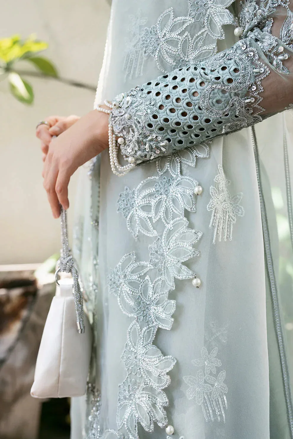 Saad Shaikh Fleurie Vol 2 Grey Raw Silk – view 3 – Poshaq