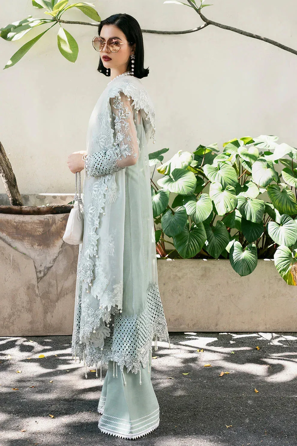 Saad Shaikh Fleurie Vol 2 Grey Raw Silk – view 5 – Poshaq