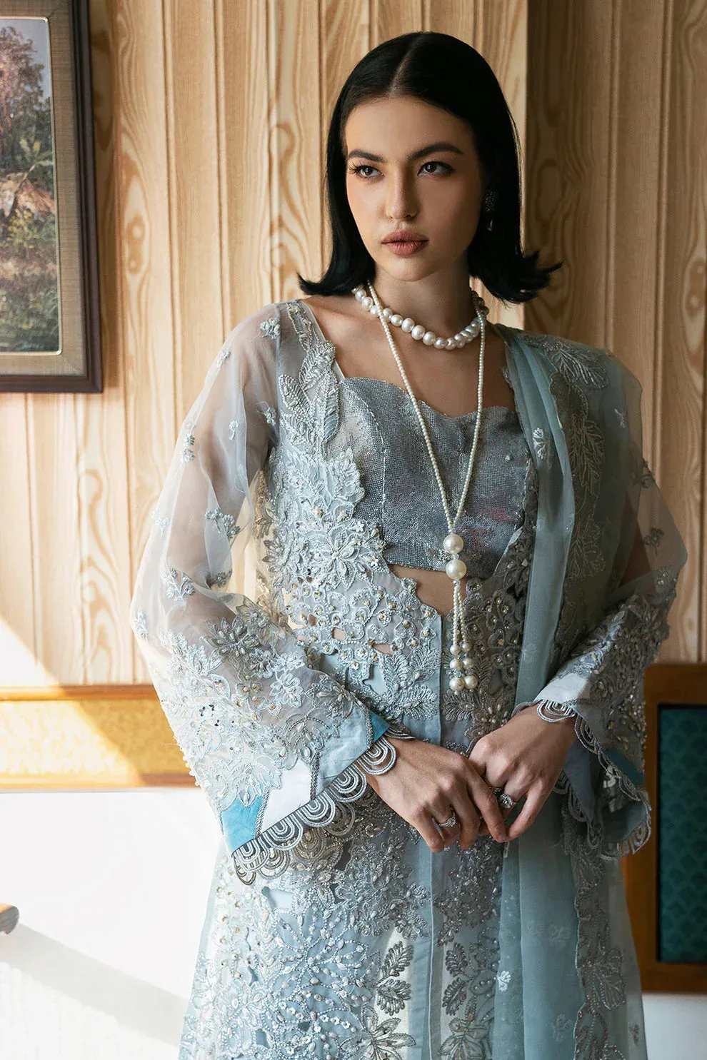 Saad Shaikh Fleurie Vol 2 Blue Raw Silk – view 5 – Poshaq