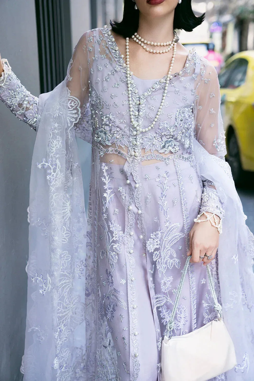 Saad Shaikh Fleurie Vol 2 Purple Raw Silk – view 3 – Poshaq