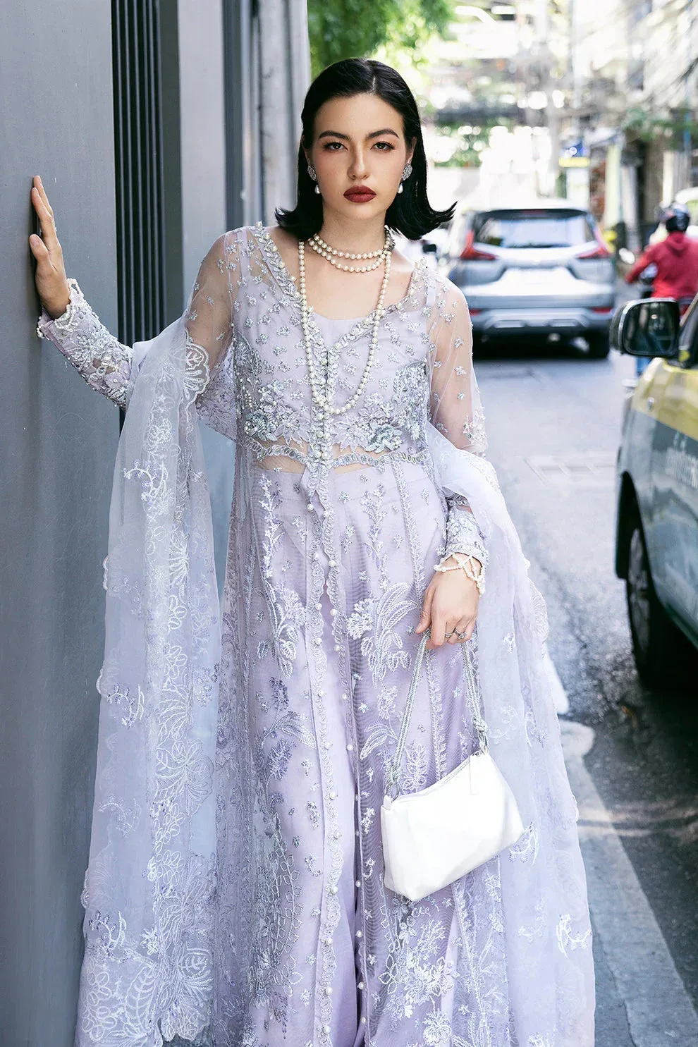 Saad Shaikh Fleurie Vol 2 Purple Raw Silk – view 4 – Poshaq