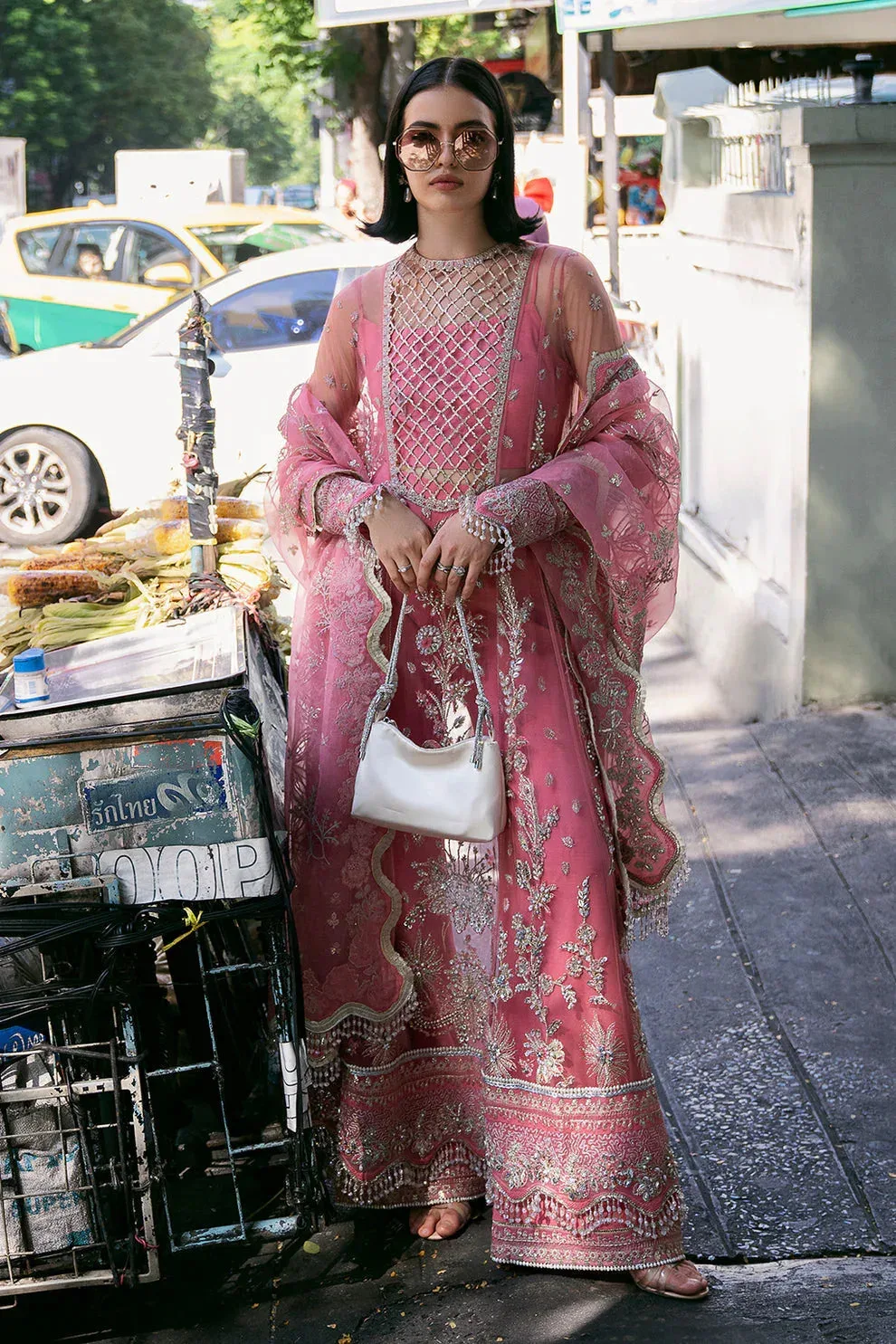 Saad Shaikh Fleurie Vol 2 Pink Raw Silk – view 6 – Poshaq