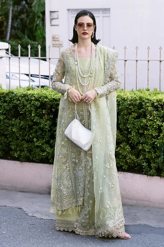 Saad Shaikh Fleurie Vol 2 Green Raw Silk – view 1 – Poshaq