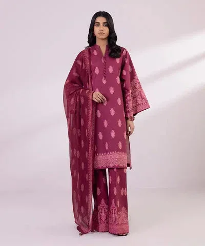 Sapphire Eid Collection Maroon Chiffon – view 1 – Poshaq
