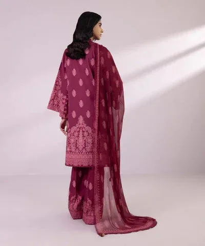 Sapphire Eid Collection Maroon Chiffon – view 2 – Poshaq