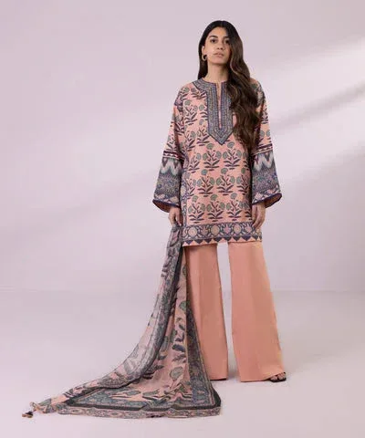 Sapphire Eid Collection Pink Chiffon – view 1 – Poshaq