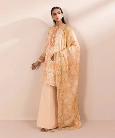 Sapphire Eid Collection Peach Cambric – view 1 – Poshaq