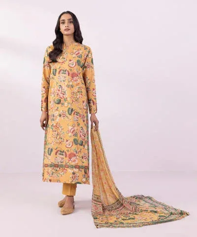 Sapphire Eid Collection Mustard Chiffon – view 1 – Poshaq