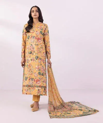 Sapphire Eid Collection Mustard Chiffon – view 1 – Poshaq