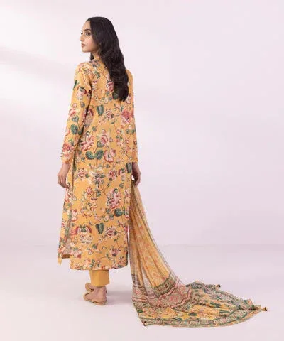 Sapphire Eid Collection Mustard Chiffon – view 2 – Poshaq