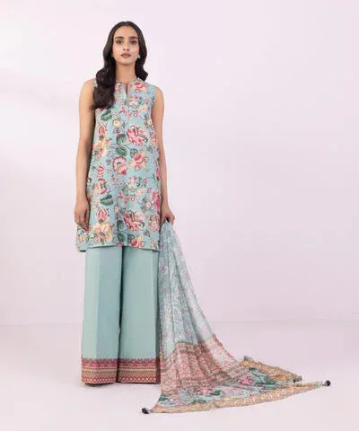 Sapphire Eid Collection Sea Green Chiffon – view 1 – Poshaq