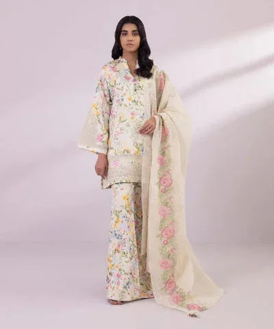 Sapphire Eid Collection Ivory Cambric – view 1 – Poshaq