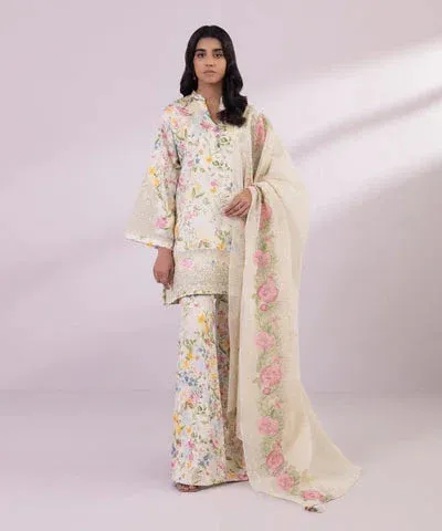 Sapphire Eid Collection Ivory Cambric – view 1 – Poshaq