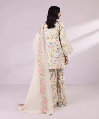 Sapphire Eid Collection Ivory Cambric – view 2 – Poshaq