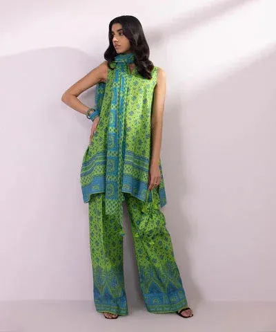 Sapphire Eid Collection Green Chiffon – view 1 – Poshaq