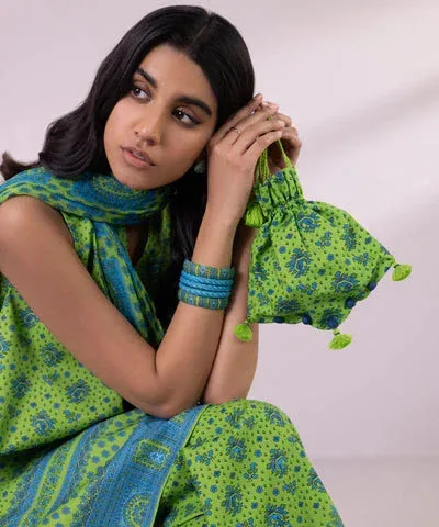 Sapphire Eid Collection Green Chiffon – view 3 – Poshaq
