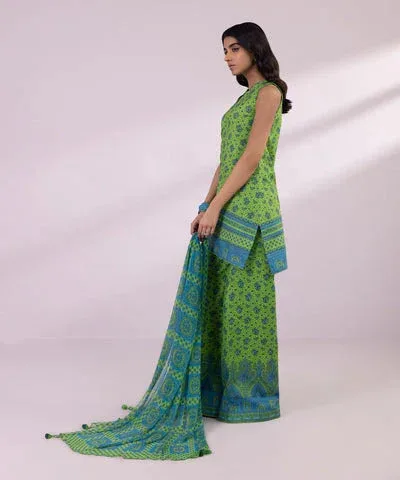 Sapphire Eid Collection Green Chiffon – view 4 – Poshaq