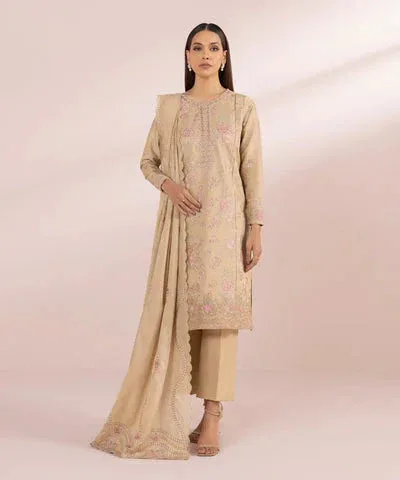 Sapphire Eid Collection Beige Cambric – view 1 – Poshaq