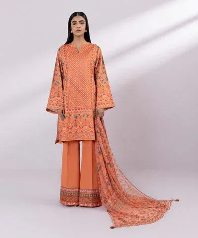 Sapphire Eid Collection Orange Chiffon – view 1 – Poshaq