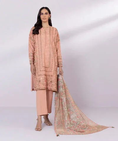 Sapphire Eid Collection Peach Jacquard – view 1 – Poshaq