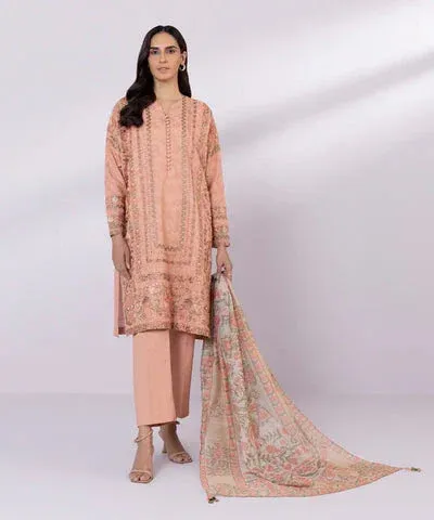 Sapphire Eid Collection Peach Jacquard – view 1 – Poshaq