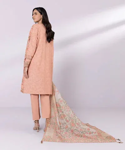 Sapphire Eid Collection Peach Jacquard – view 2 – Poshaq
