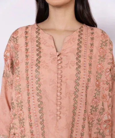 Sapphire Eid Collection Peach Jacquard – view 3 – Poshaq